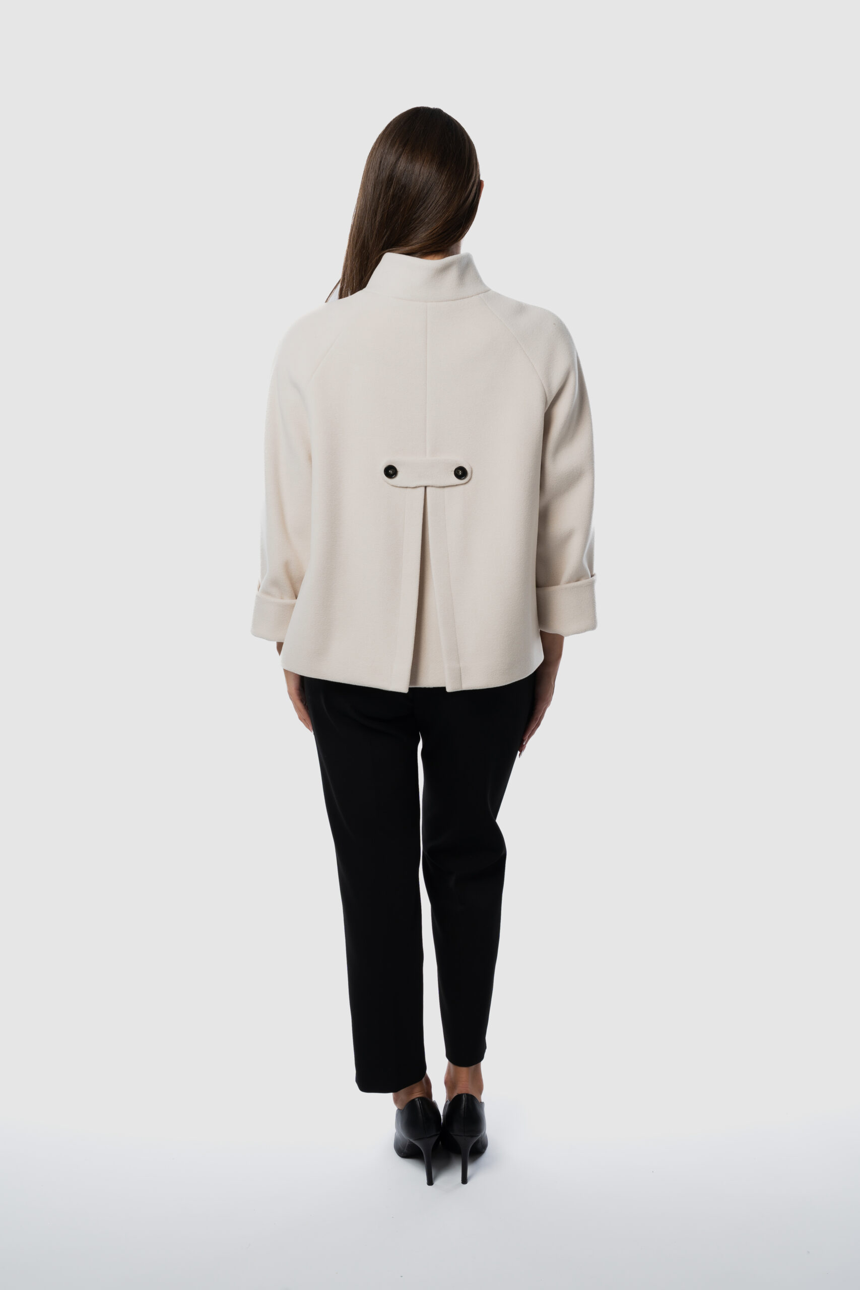 Cappotto Corto Manica Raglan Panna - immagine 3