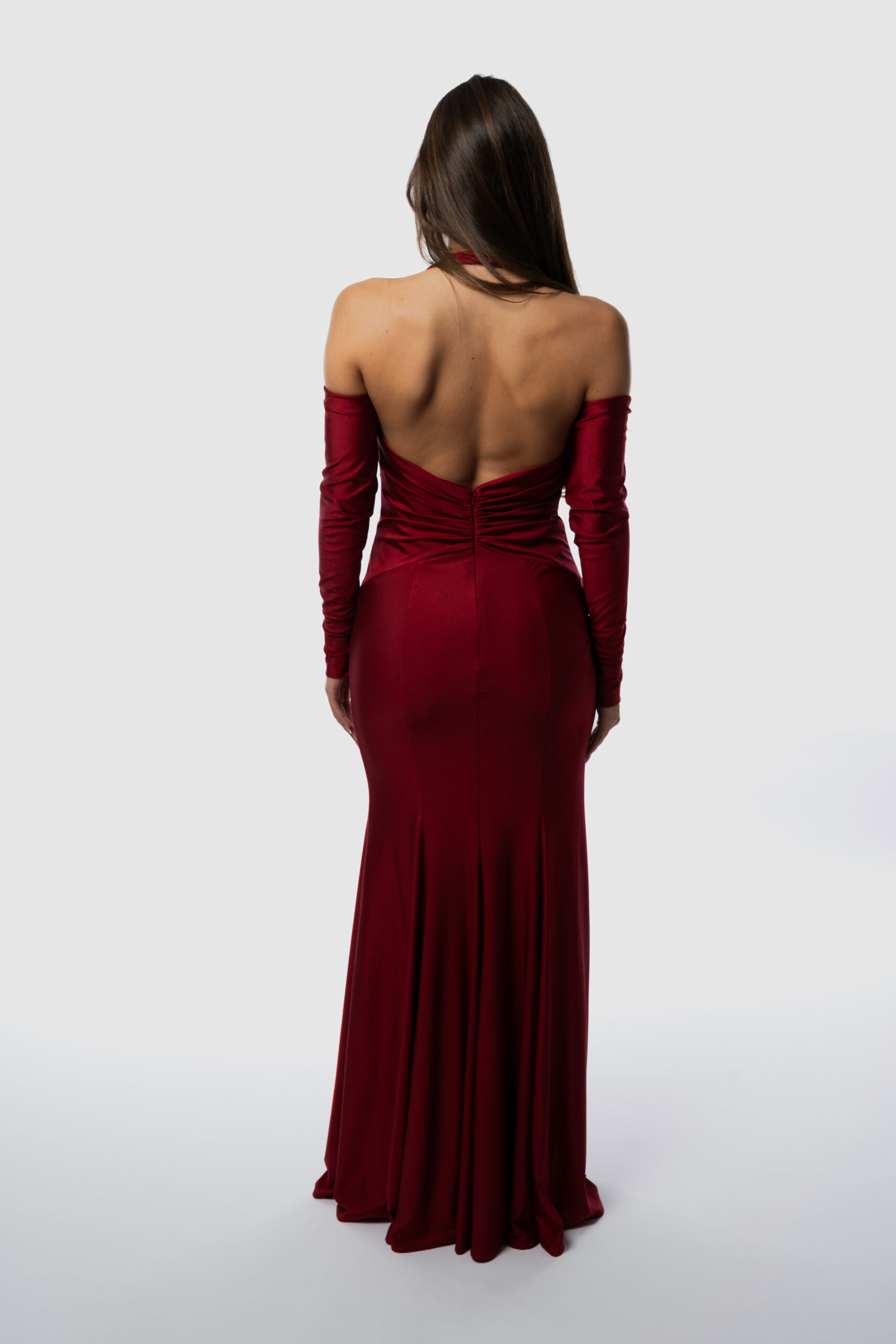 Abito Burgundy Scollo Americana - immagine 3