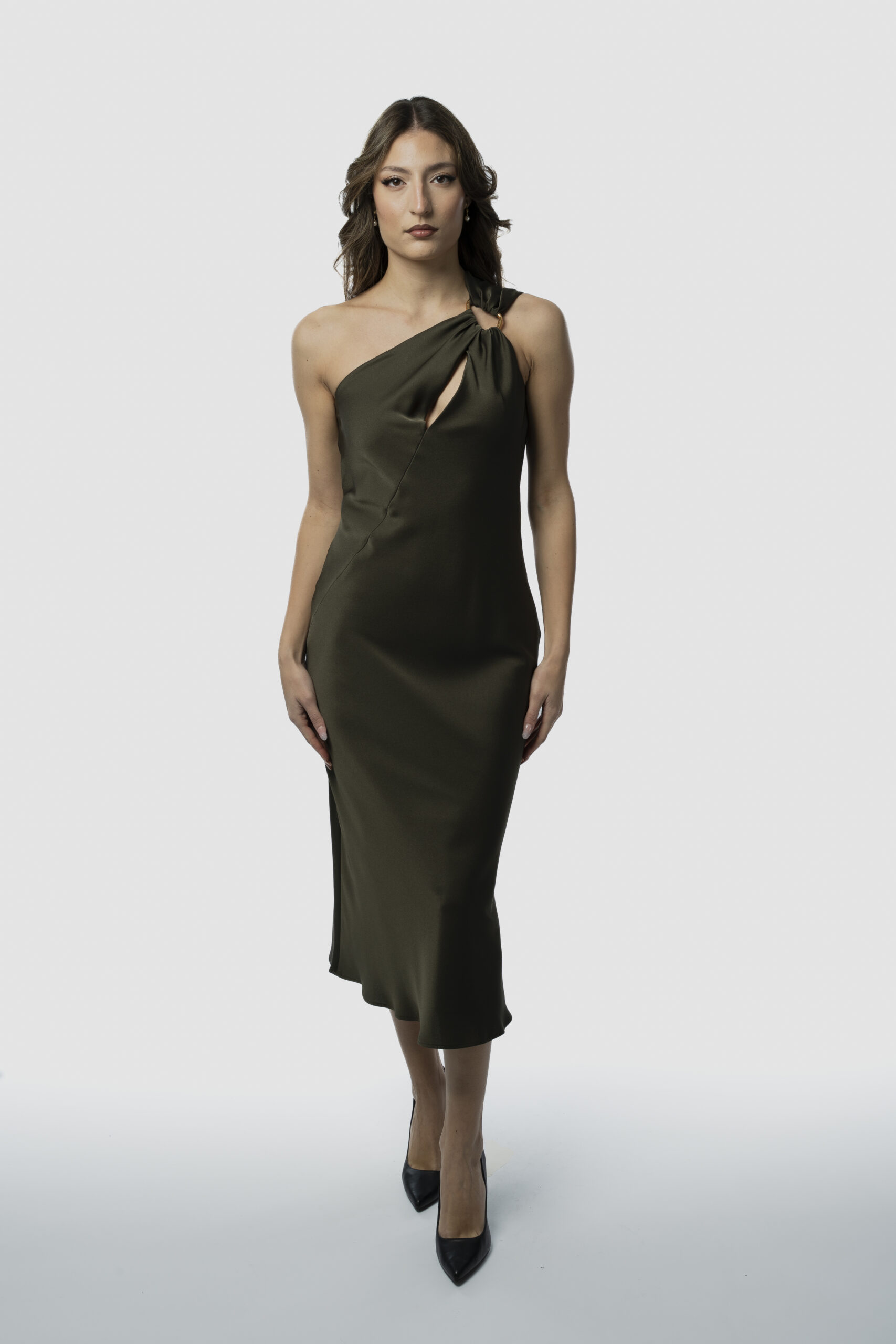 Abito Monospalla Satin Lucido - immagine 2