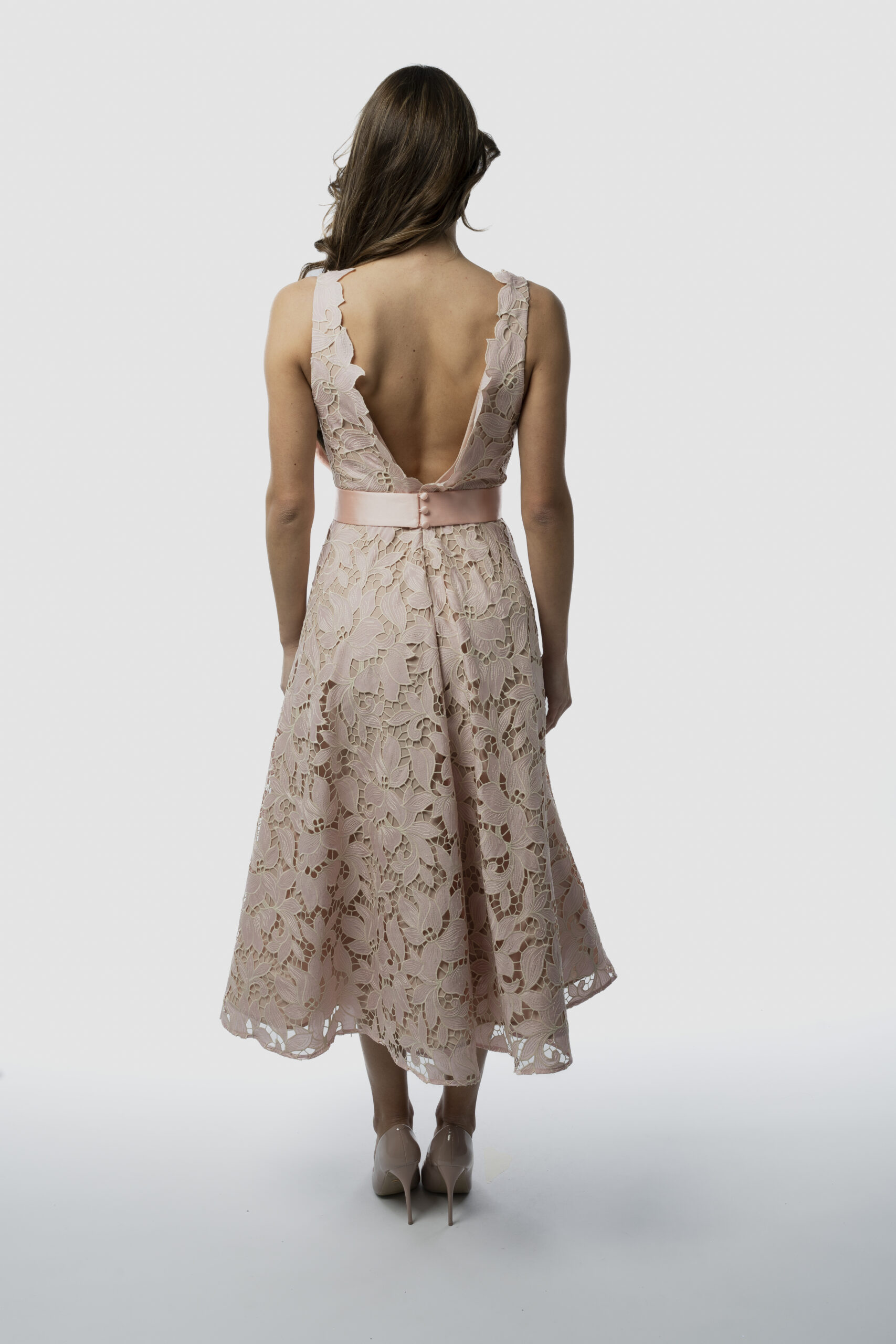 Abito Rosa Pizzo Maxi Fiocco - immagine 3